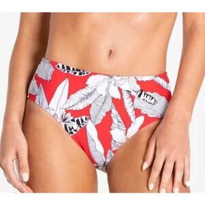 RACHEL Rachel Roy Red High-Waisted Full Coverage Bikini Bottoms NWT Medium